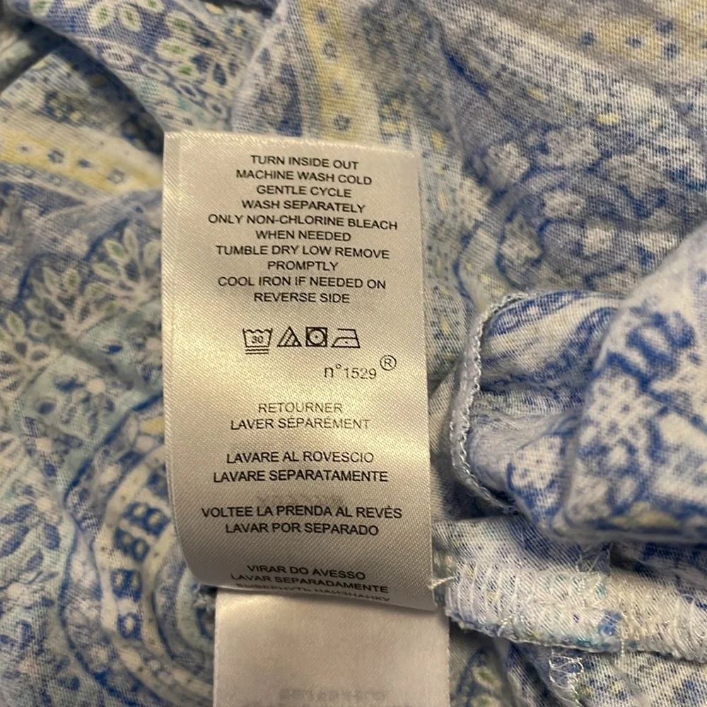 Lauren Ralph Lauren Black Label‎ Blue Paisley Nightgown Size Large
